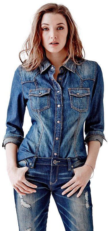 79 Guess Slim Fit Denim Shirt Sold By Guess Click For More Info