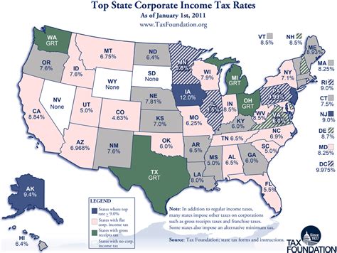 Monday Map State Corporate Income Tax Rates Tax Foundation