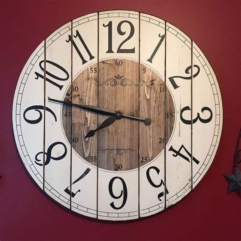 22 Inch Farmhouse Clock Rustic Wall Clock Large Wall Clock