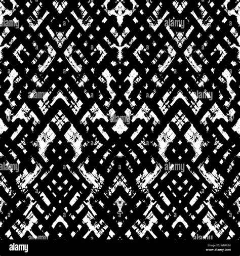Vector Criss Cross Seamless Pattern Textured Grunge Geometric
