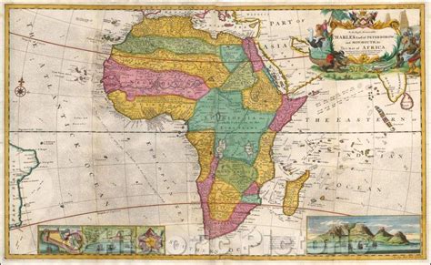 Historic Map This Map Of Africa 1730 Herman Moll Vintage Wall Art