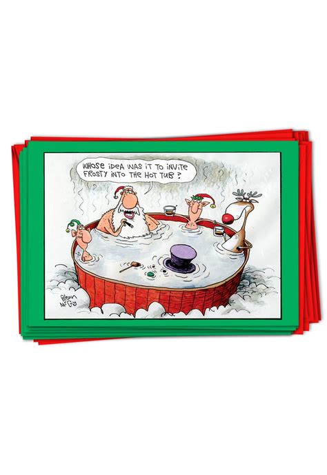 Buy Nobleworks 12 Boxed Merry Christmas Cards Bulk Funny Cartoon