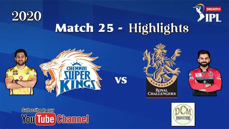 Rcb Vs Csk Ipl Match Highlightsroyal Challengers Bangalore Vs Chennai