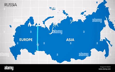 La División De Europa Y Asia En El Mapa La Ciudad De Ekaterimburgo