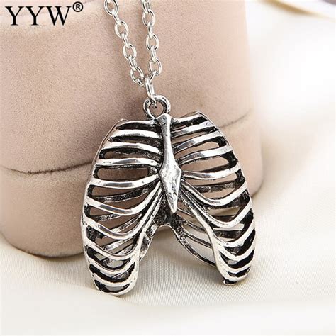 2017 Zinc Alloy Jewelry Necklace Human Rib Cage Body Chest Necklace