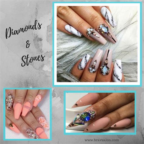 2018 Nail Trends Diamonds And Stones Nail Designs Brav Salon