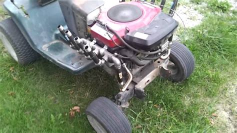 Riding mowers are comfortable tools for cutting large swathes of grass. V-8 exhaust on hot rod mower briggs twin 20 hp - YouTube