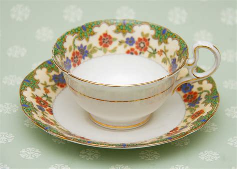 Aynsley Tea Cup And Saucer Rare Antique Bone China Set Love Vintage