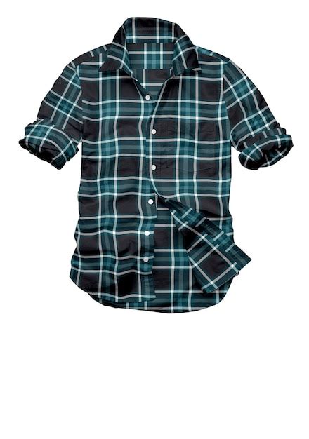 Premium Photo A Green And Black Plaid Shirt Is Hanging In Front Of A