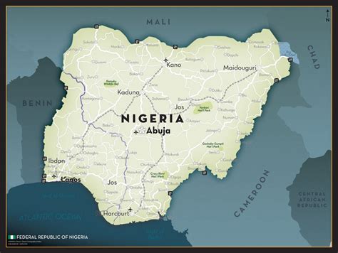 Nigeria Executive Style Wall Map