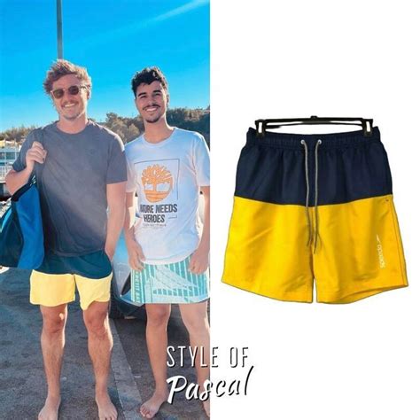 Pedro Pascal Swim Shorts Speedo Swimming Navy Yellow How To Wear