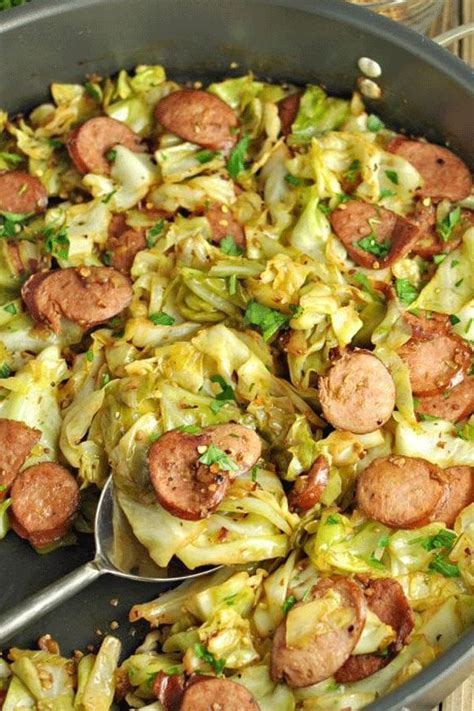 I load this recipe up with smoked sausage for lots of flavorful protein. FRIED CABBAGE WITH KIELBASA - LOW CARB, PALEO, GLUTEN FREE ...