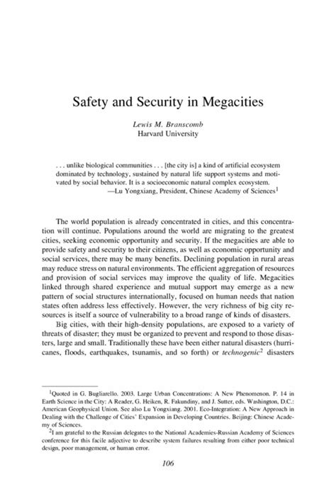Safety And Security In Megacities Countering Urban Terrorism In