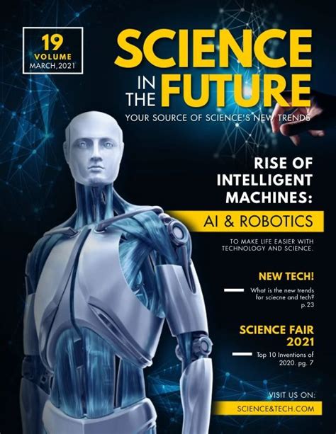 Blue Science And Robotics Magazine Cover Flye In 2021 Magazine Cover