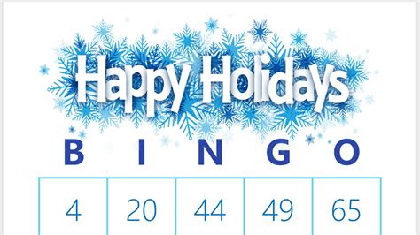 100 Happy Holidays Bingo Cards 1 Per Page Blue Snowflake Etsy