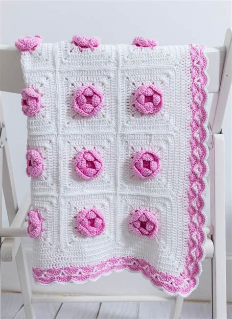 Crochet Rose Baby Blanket (A Delightful Free Pattern) - Maisie and Ruth