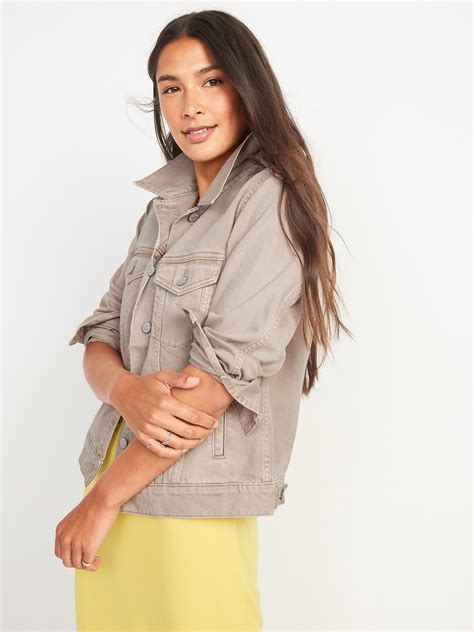 Tan Non Stretch Jean Jacket For Women Old Navy