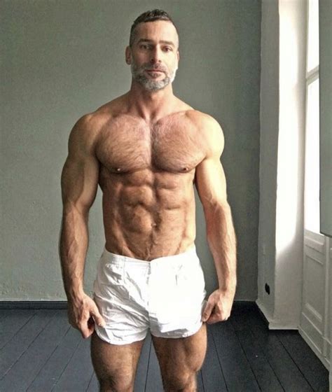 older muscular guy with a hot hairy chest hairychest muscles hairy men bearded men muscles