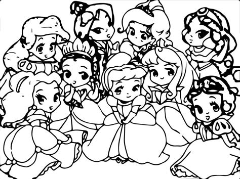 Cute Baby Disney Princess Coloring Page