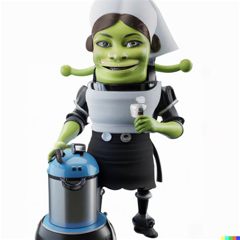 Shrek Robot Maid Product Photo Rendered In Octane 8k High Detail