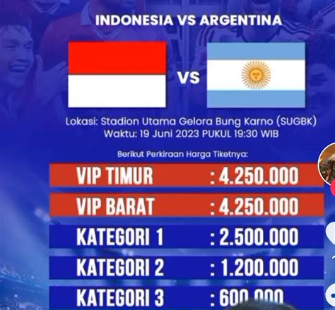 Argentina Vs Indonesia Harga Tiket Trending News Wx
