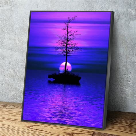 Purple Sunset Canvas Set Sunset Canvas Painting Purple Sunset