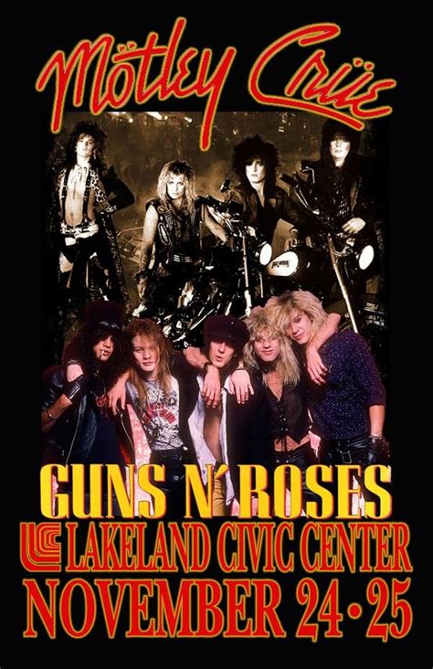 Motley Crue Guns N Roses Replica Concert Poster Postergirlnyc