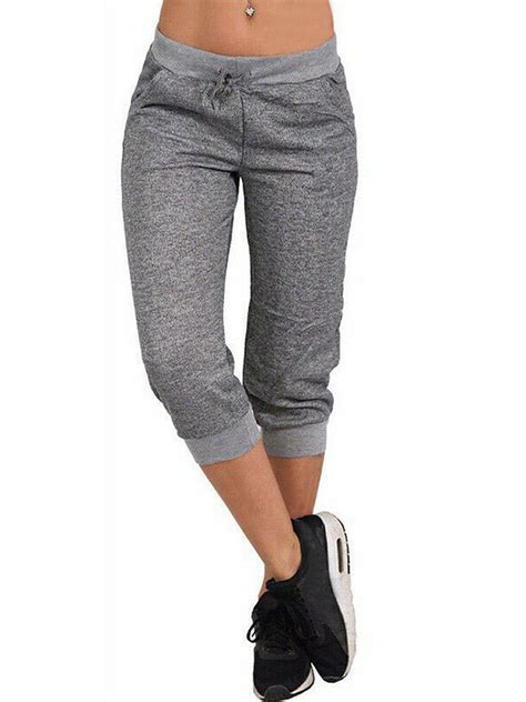 Specialmagic Womens Sweatpants Capri Pants Cropped Jogger Running Pants