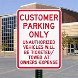 Images of Customer Parking Only Sign