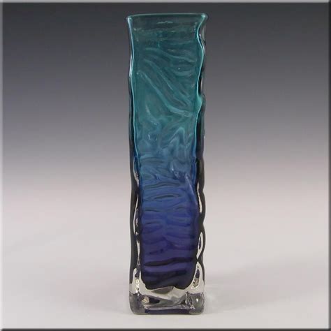 Tajima Japanese Best Art Glass Textured Blue Cased Glass Vase £1995