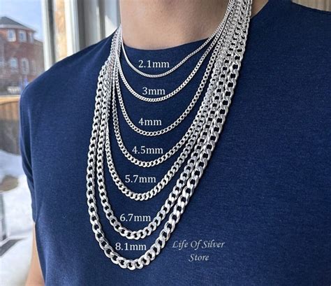 925 Sterling Silver Italian Curb Or Cuban Link Chains Genuine Etsy