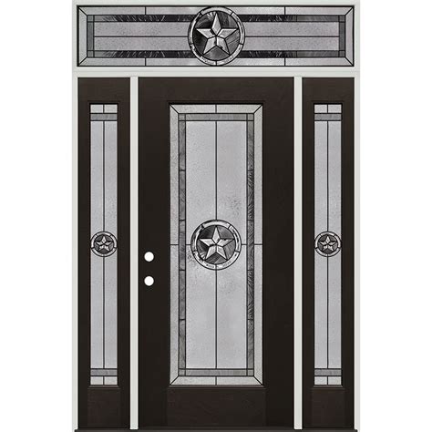 Texas Star Full Lite Finished Fiberglass Prehung Door Unit Sidelites