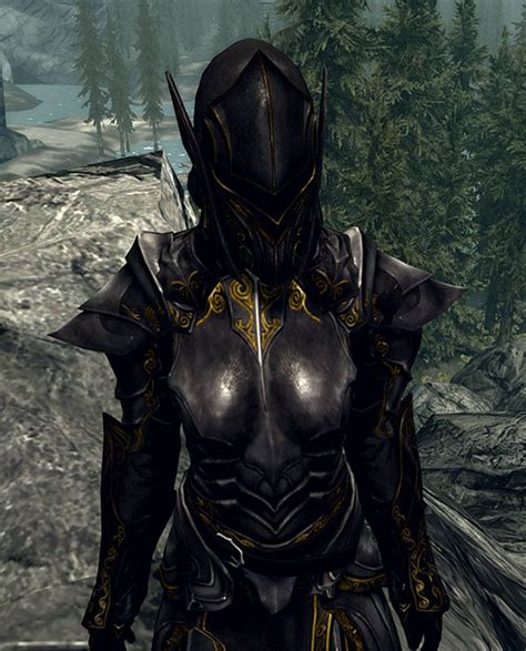 armor ebony gold female at skyrim nexus mods and community