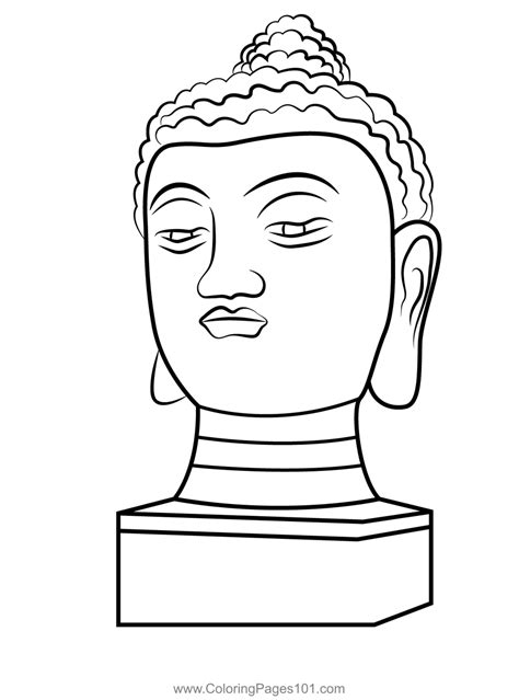 Buddha Statue Coloring Page For Kids Free Buddhism Printable Coloring