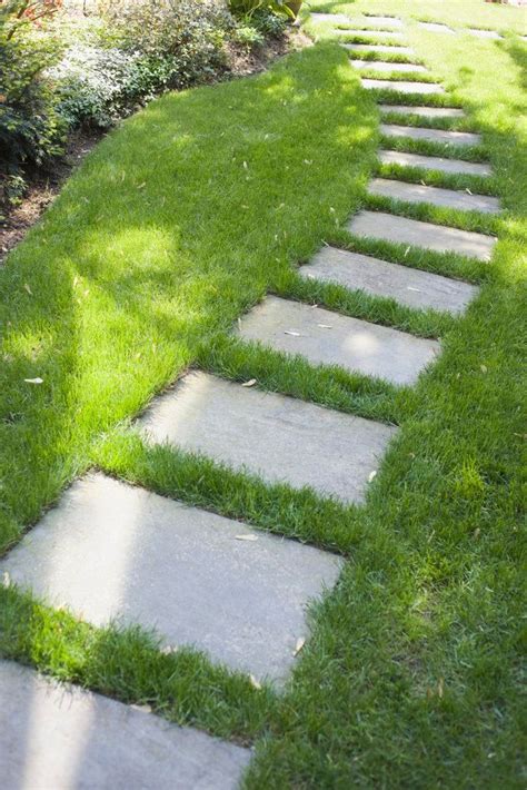 How To Set Flagstone In Grass Hunker Garden Pavers Walkway