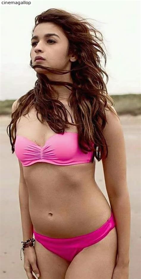 alia bhatt sexy 50 bikini swimwear photos in bra and cleavage show