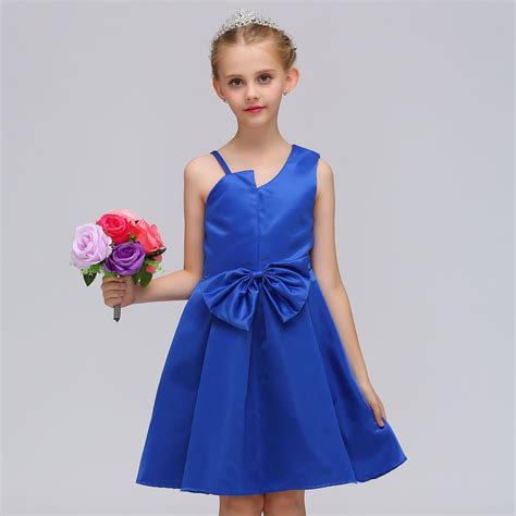 Hot Sale 2019 Summer Kids Girls Princess Dress Sleeveless Blue Red