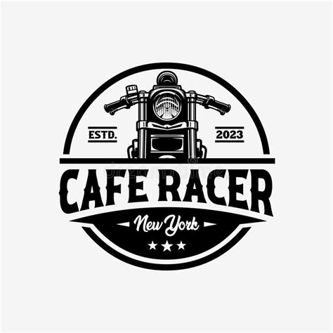 Cafe Racer Bike Badge Emblem Logo Template Set Vector Isolated Stock