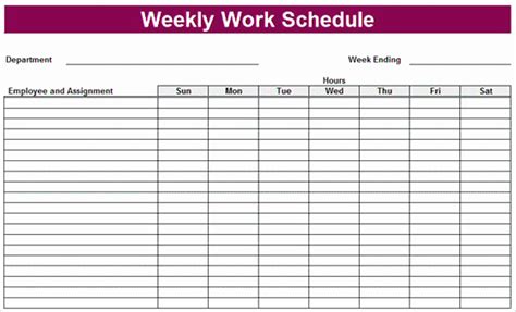 Employee Work Schedule Template Pdf 10 Daily Schedule Templates