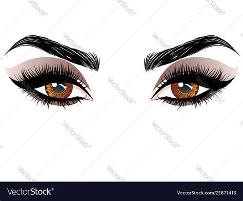 Brown Eyes Make Up Royalty Free Vector Image Vectorstock