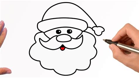 Easy Santa Drawing Step By Step Goimages Garden