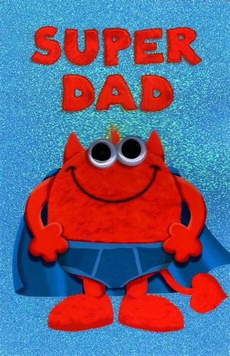 Super Dad Cute My Monster Happy Fathers Day Card Cards Love Kates