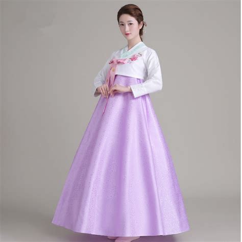 Women Korean Traditional Costume Long Sleeve Hanbok Korean Dress