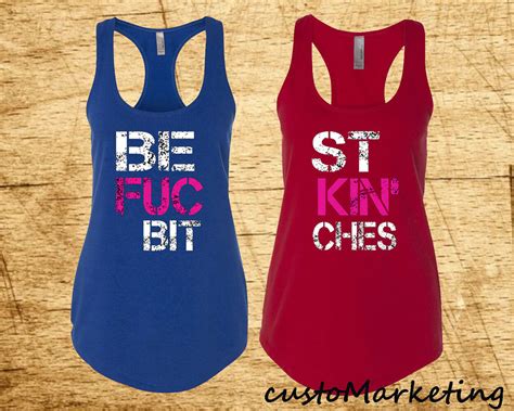 Best Bitches Couple Tank Top Racerback Tank Top Best Friend Forever Bff Bfb Tee Ebay