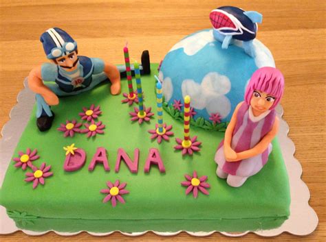 Lazy Town Cake With Sportacus Stephanie And Blimp Made With Rolled