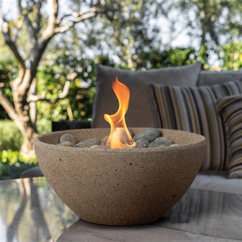 Terra Flame Tabletop Fire Bowls Beige Table Top Fire Bowl For Indoor