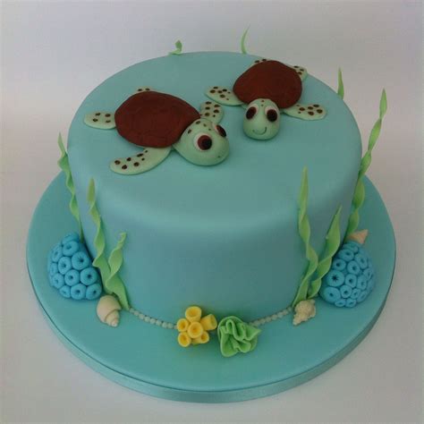 Sea Turtle Sea Theme Cake Turtle Birthday Cake Turtle Birthday Parties