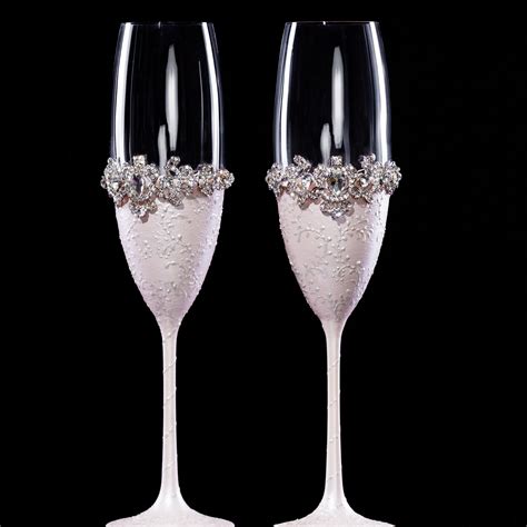 Personalized Pink Wedding Set Of 7 Champagne Flutes Cake Etsy