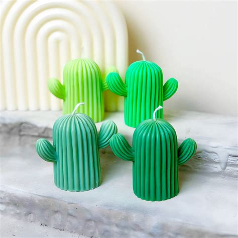 Green Cactus Candle Saguaro Cacti Shaped Candles By The Happy Place