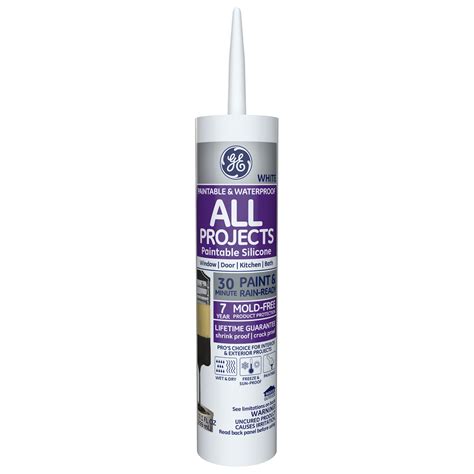 Ge All Projects Paintable Silicone Caulk White 101 Oz